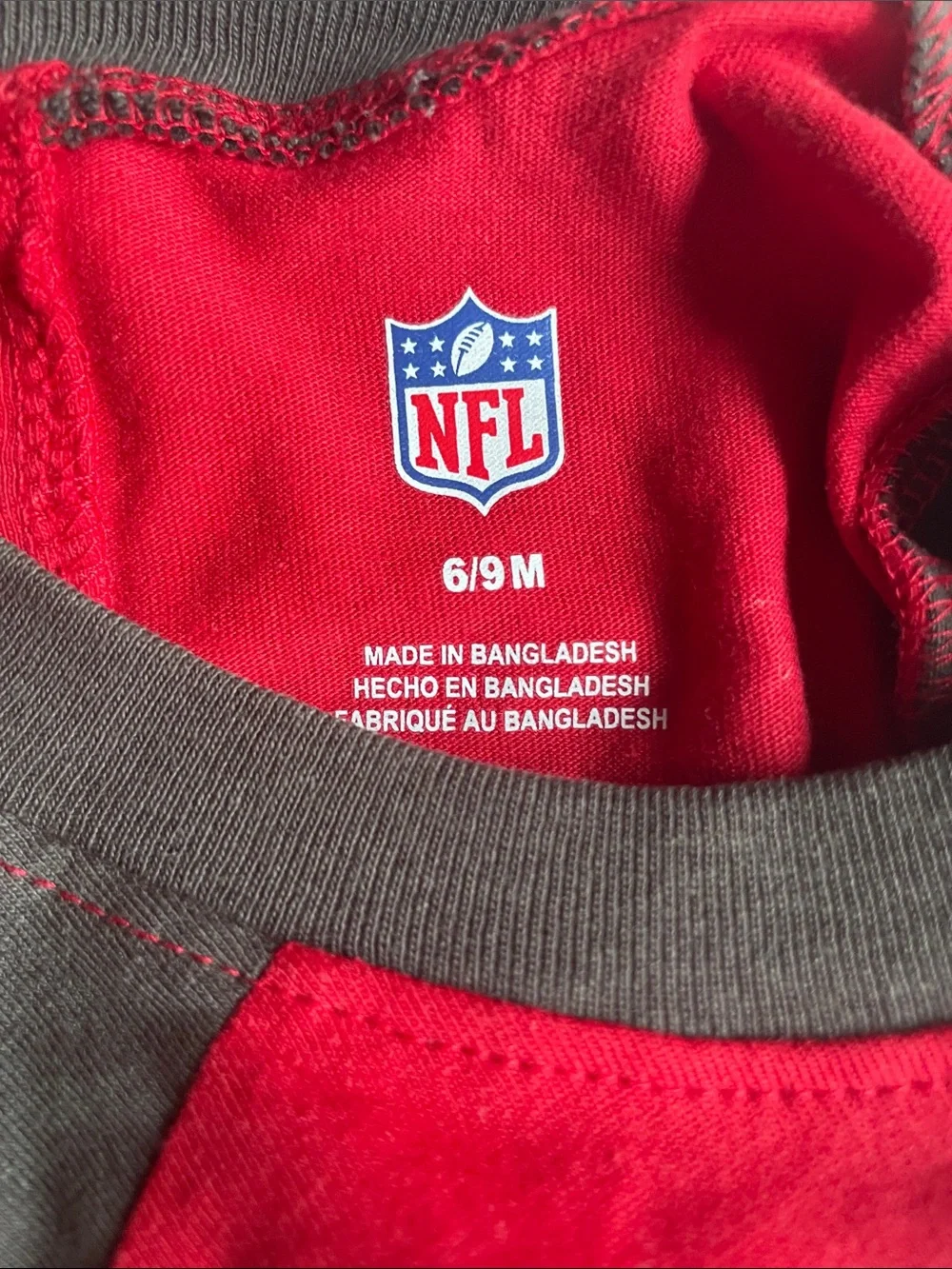 NFL Buccaneers Red and Brown infant Matching Set